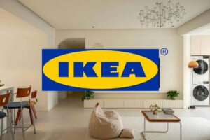 soggiorno e logo ikea